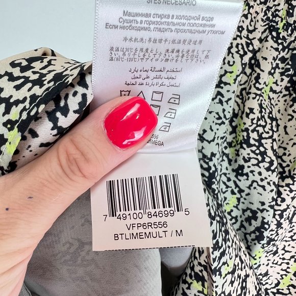 BCBGeneration Women Green/Cream Hi- Low Midi Dress Scoop Neck Spaghetti Strap SZ - Picture 5 of 5